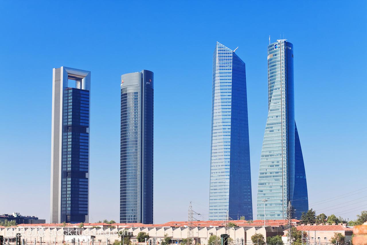摩天大楼在内托雷斯营业面积在马德里,西班牙