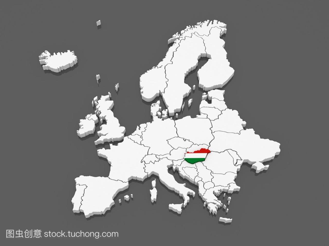 欧洲和匈牙利地图