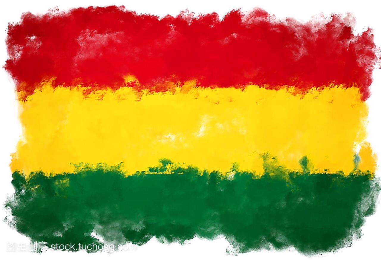 油画 grunge 影响玻利维亚国旗图