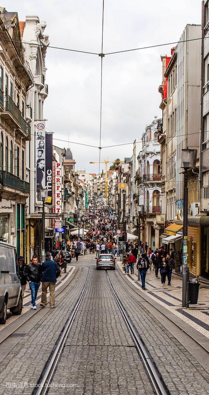 圣卡塔琳娜的商业街道老镇葡萄牙