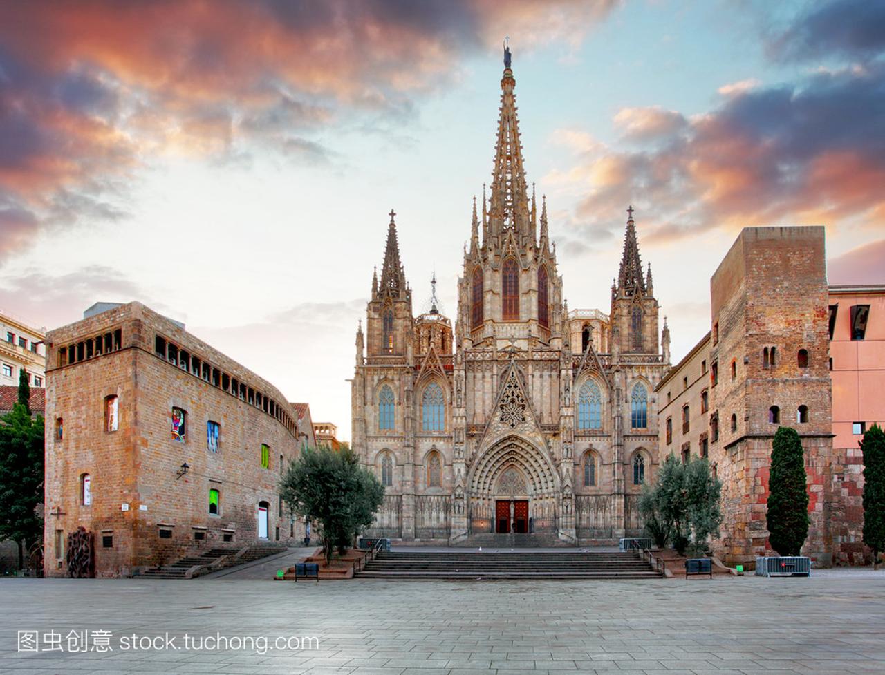 巴塞罗那大教堂。西班牙