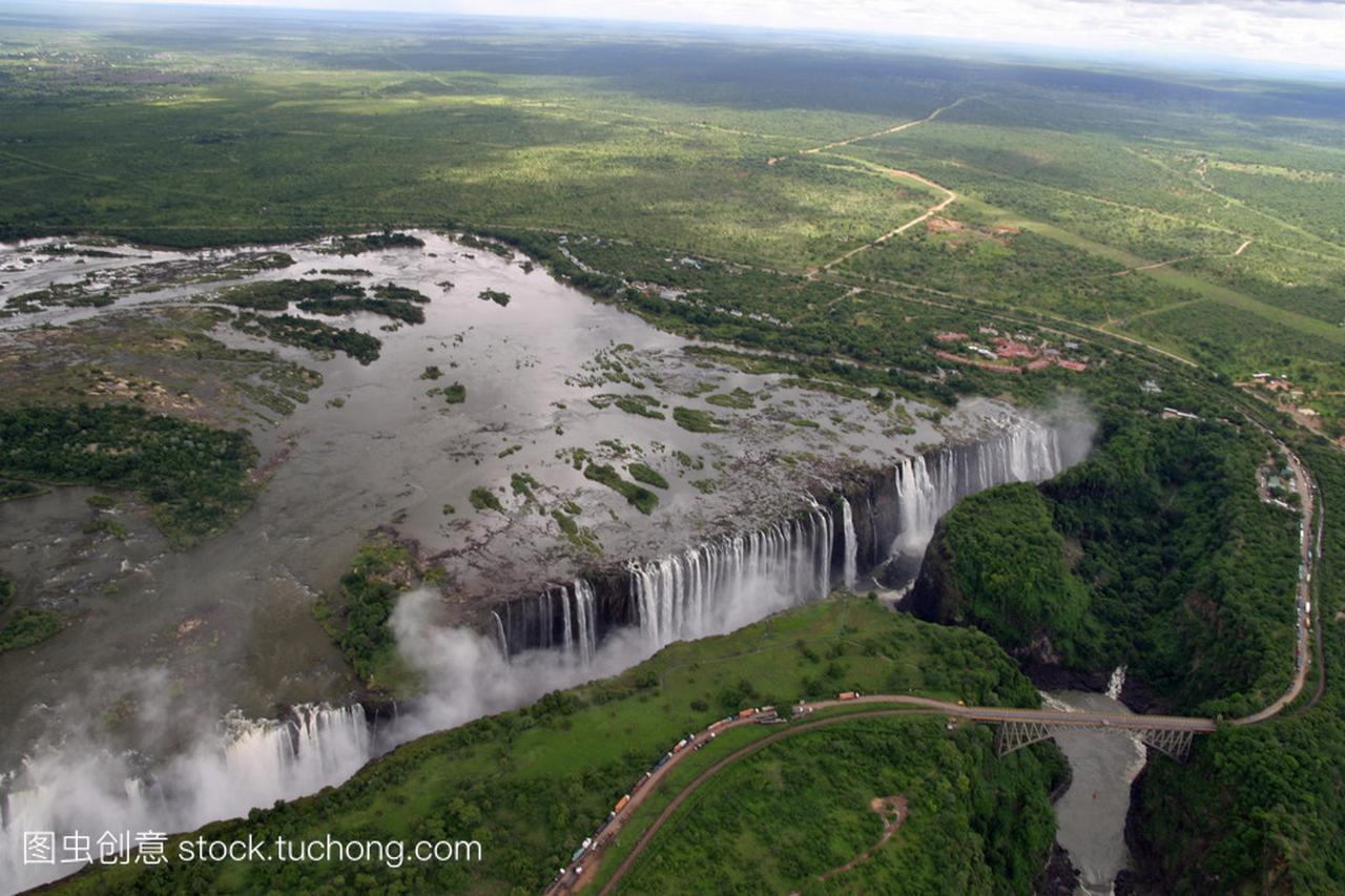 维多利亚瀑布在赞比亚和津巴布韦,非洲