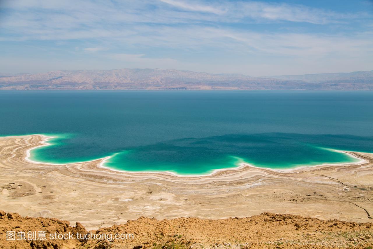 沙漠景观的以色列,约旦死海