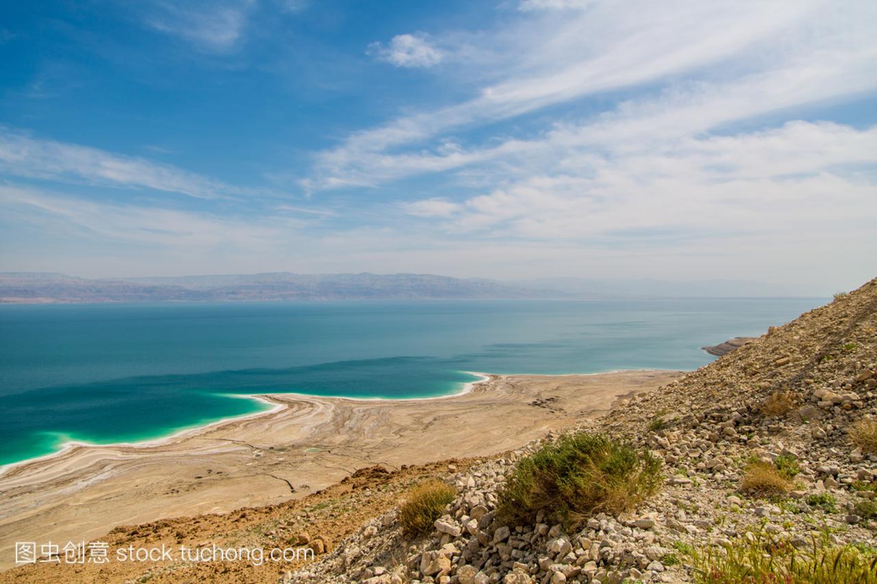 沙漠景观的以色列,约旦死海