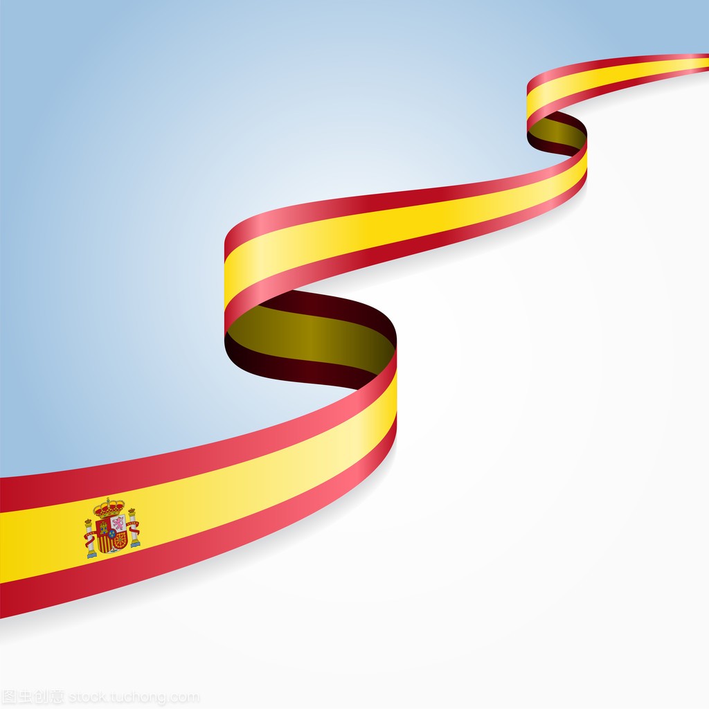 西班牙国旗背景。矢量图
