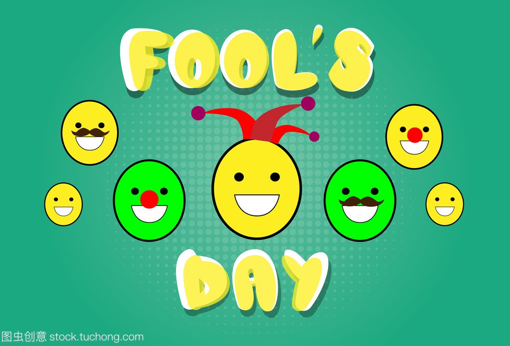 Smile Faces Fool Day April Holiday Greeting