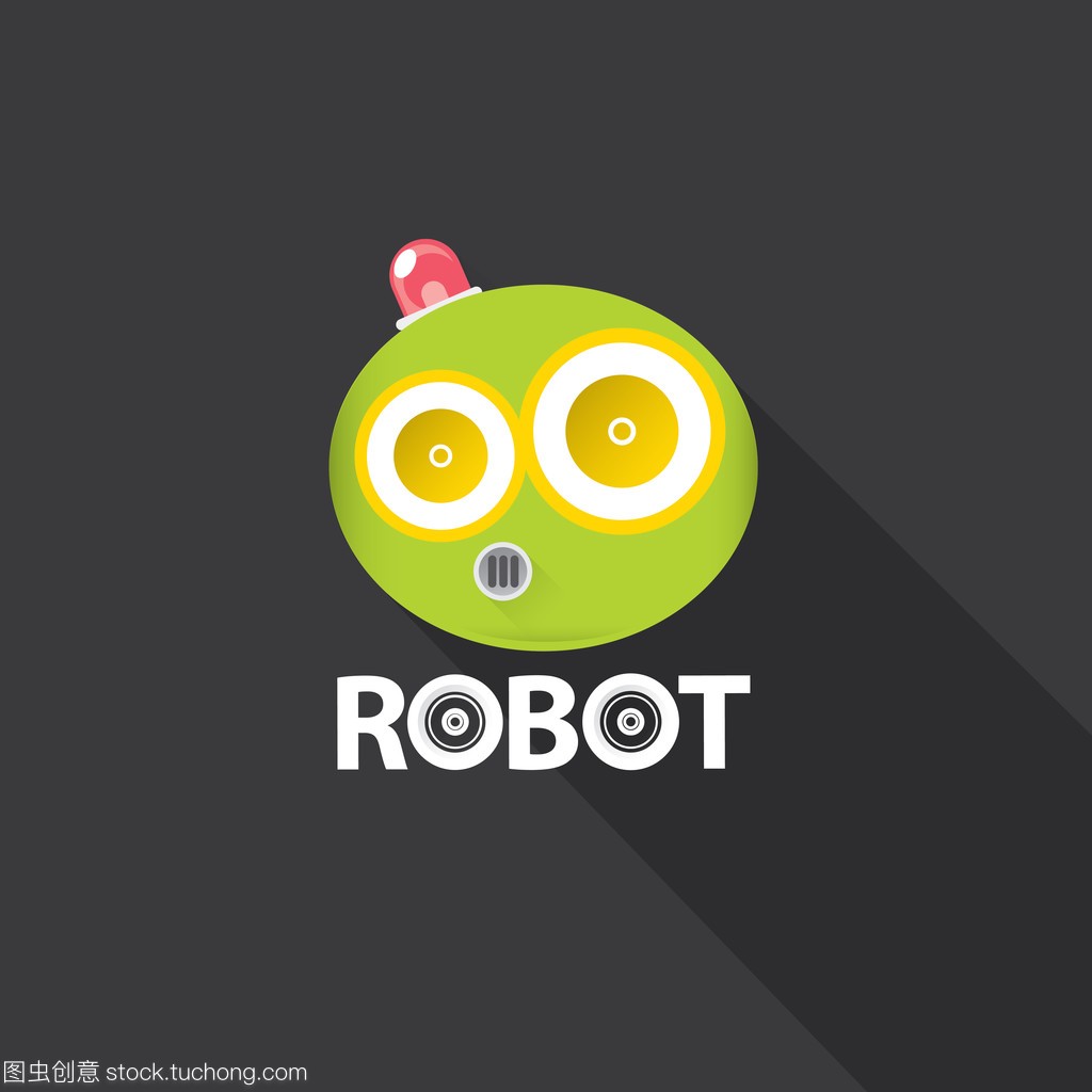 绿色机器人头标志设计