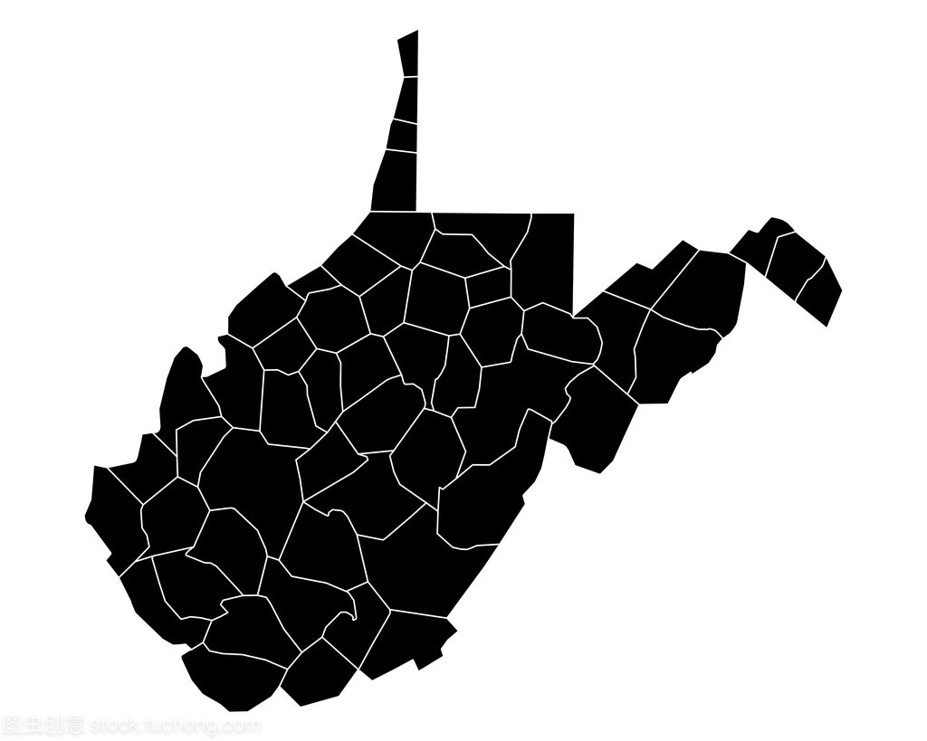 西弗吉尼亚州的地图