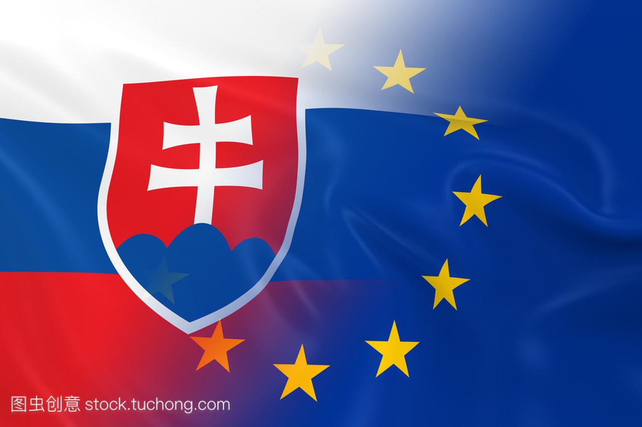 斯洛伐克语和欧洲关系概念图像-斯洛伐克和欧