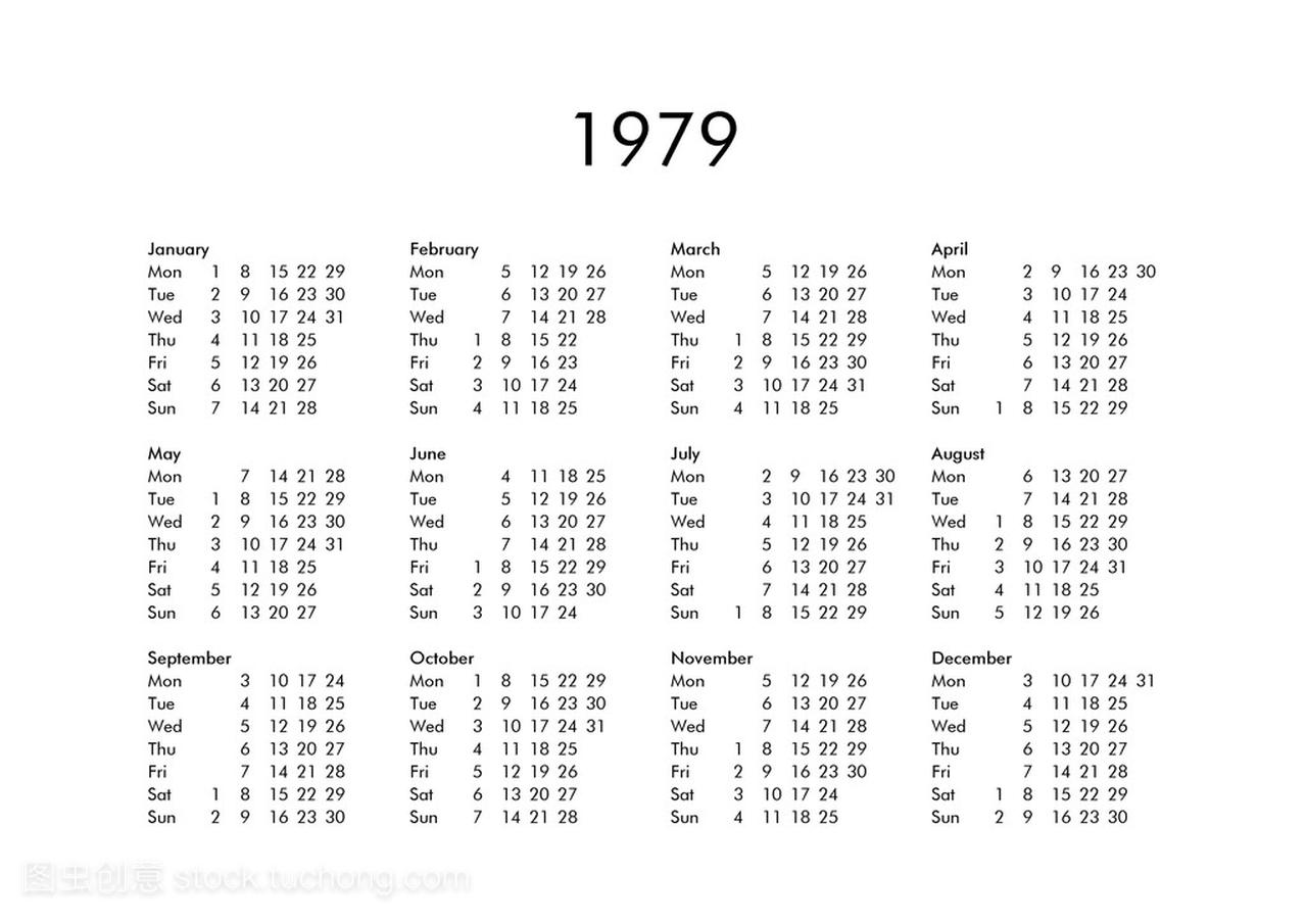 1979 年的日历