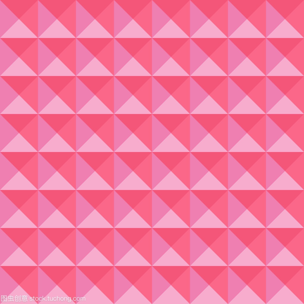 无缝的几何粉色抽象图案。三角形体积背景