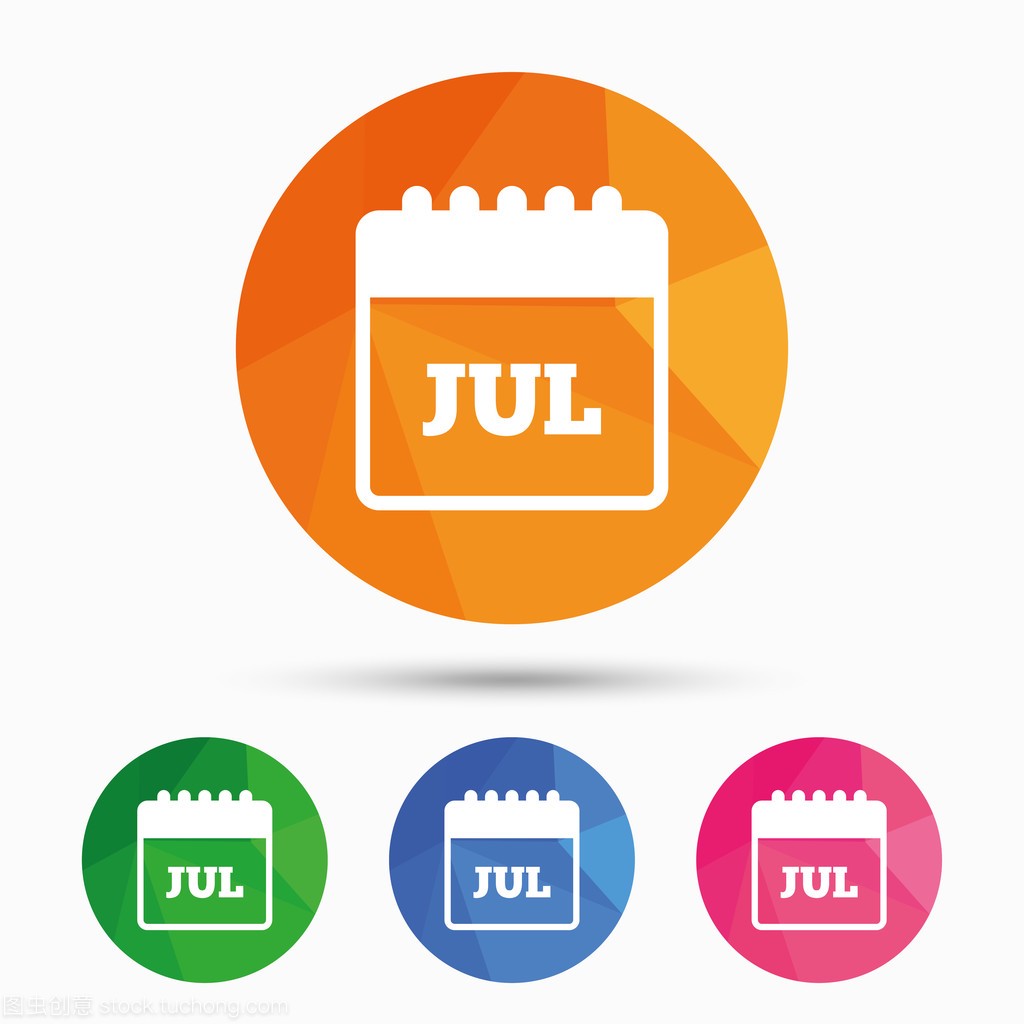 Calendar sign icon. July month