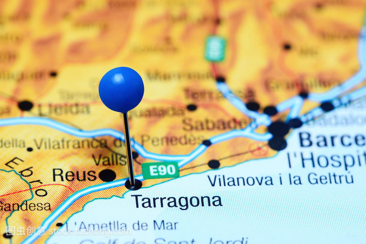 塔拉戈纳寄托在西班牙的地图