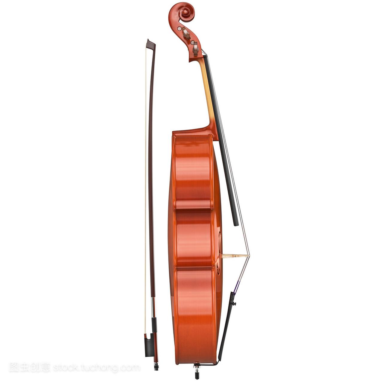 大提琴弦音乐设备侧视图