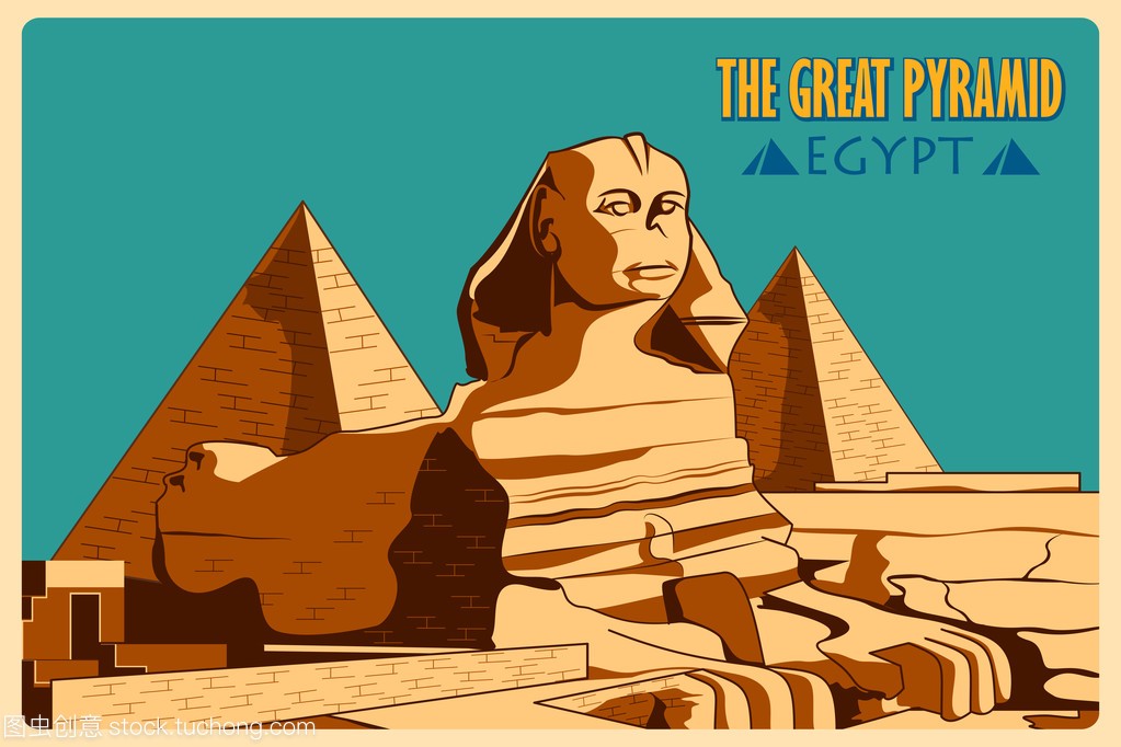 老式的狮身人面像和金字塔在埃及吉萨著名纪念