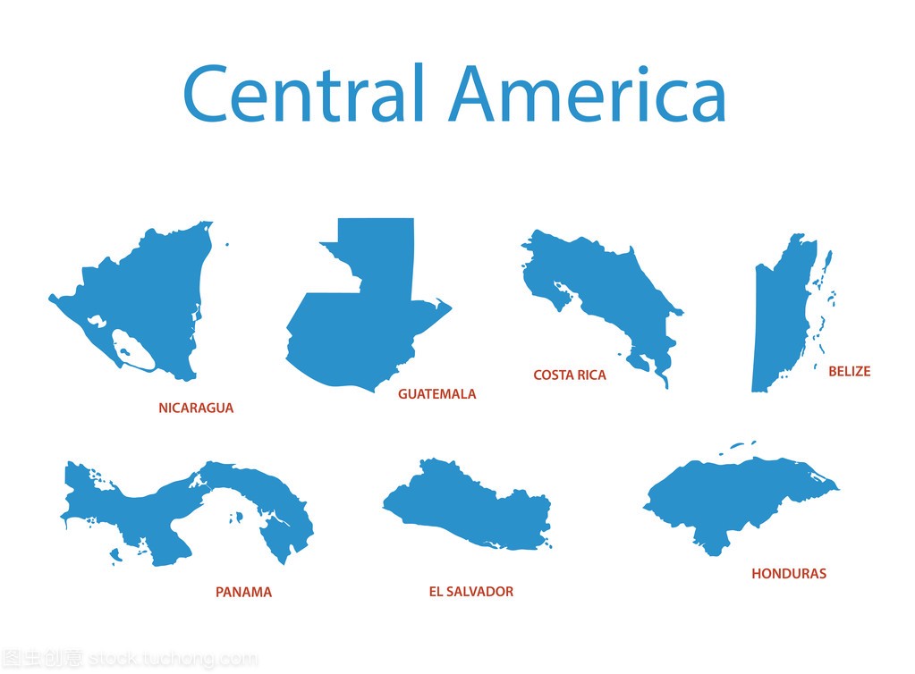 中美洲-矢量化地图的领土