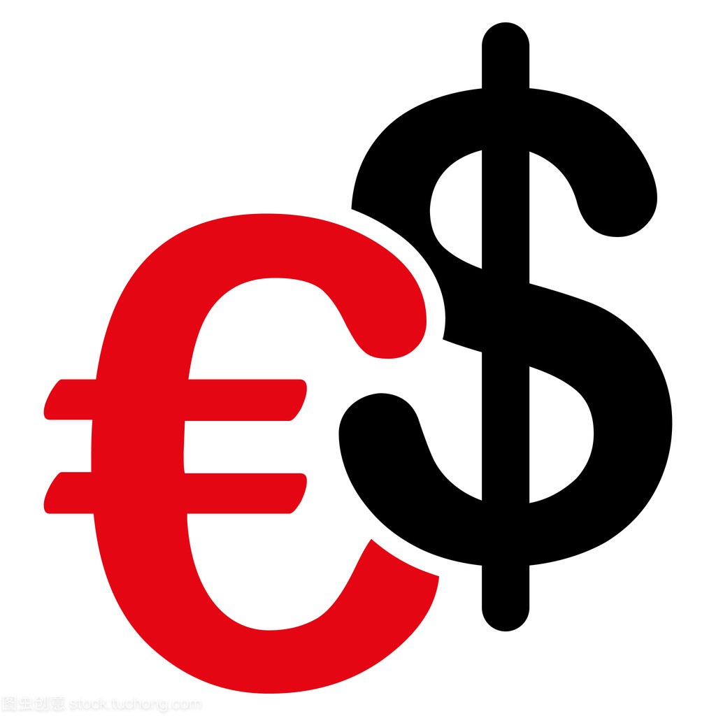 欧元和美元货币单位矢量图标