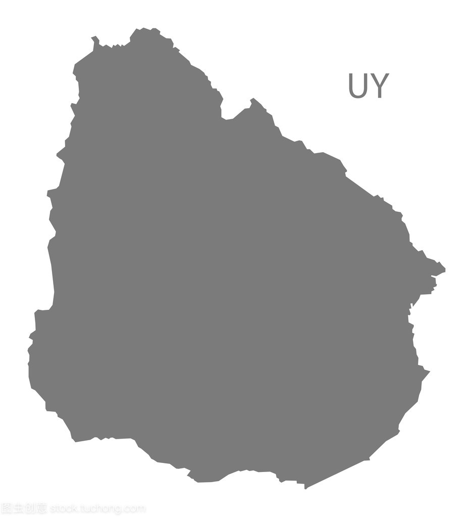 乌拉圭地图灰色
