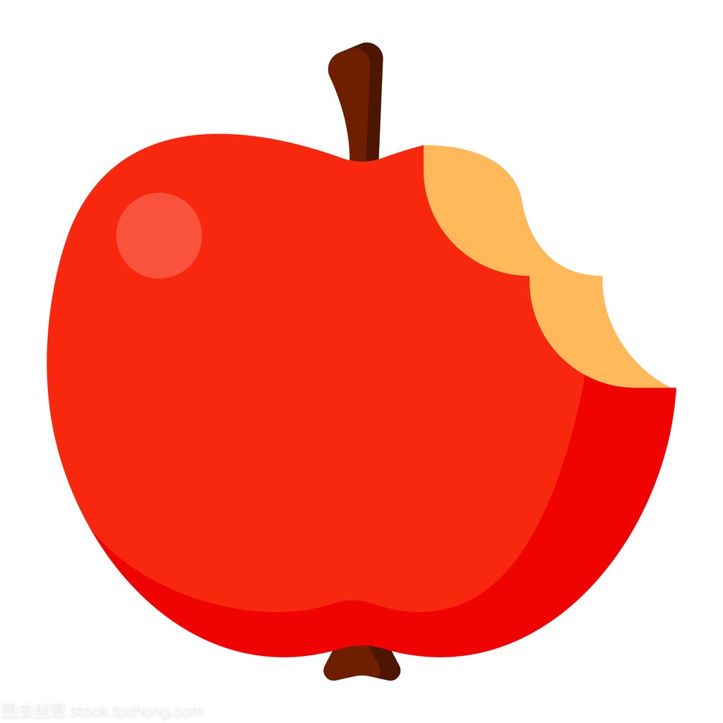 Bitten apple vector illustration.