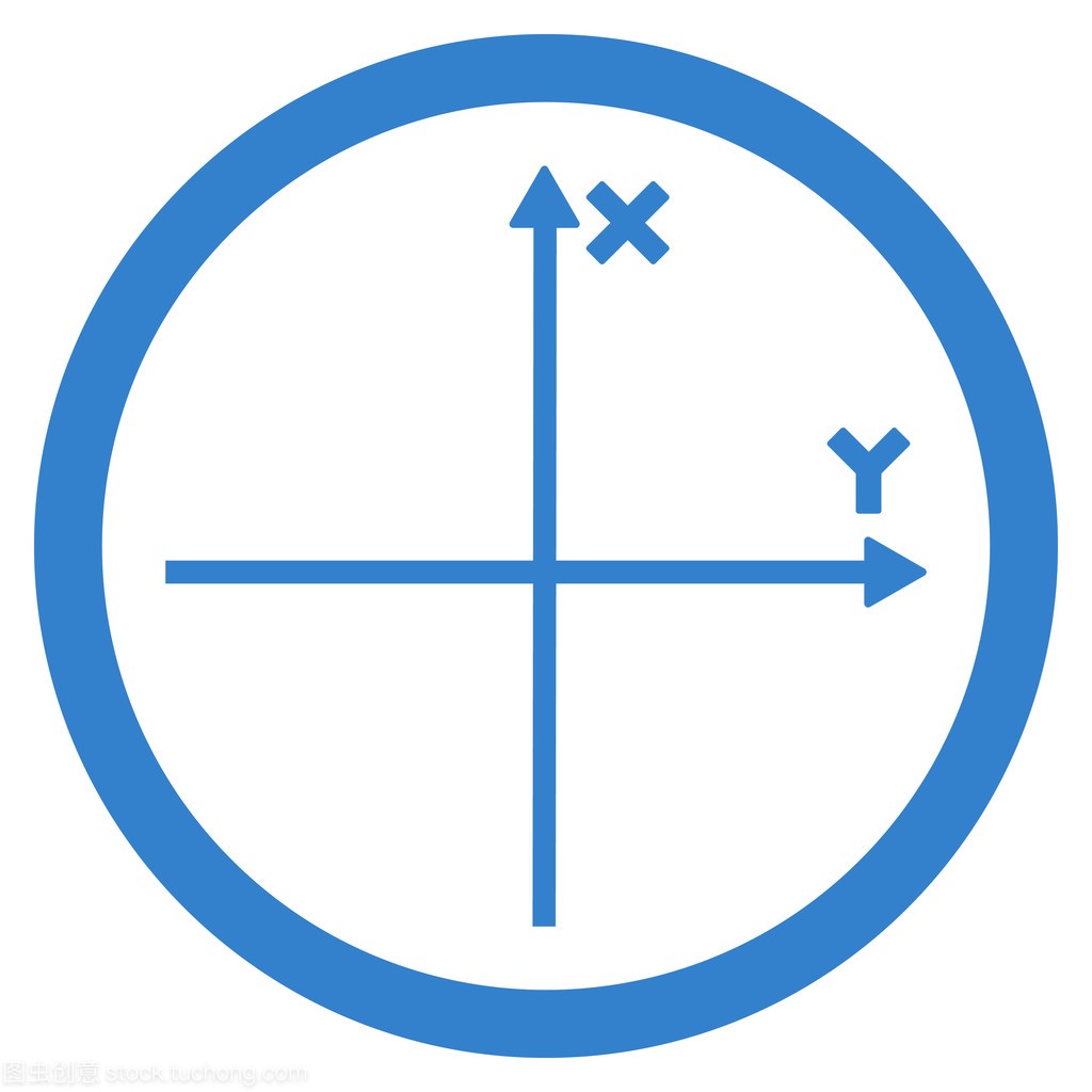 Cartesian Axis Flat Rounded Vector Icon