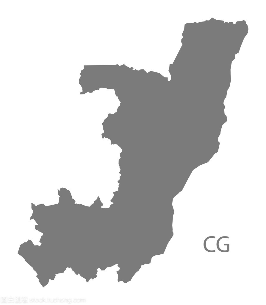 刚果共和国地图灰色