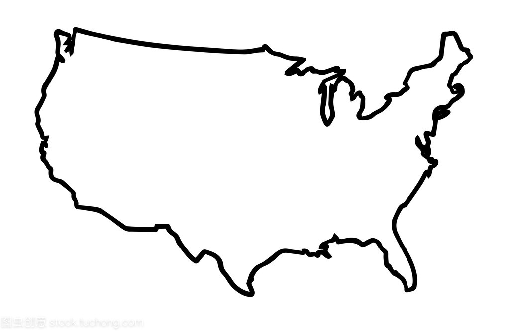 美国大致轮廓地图