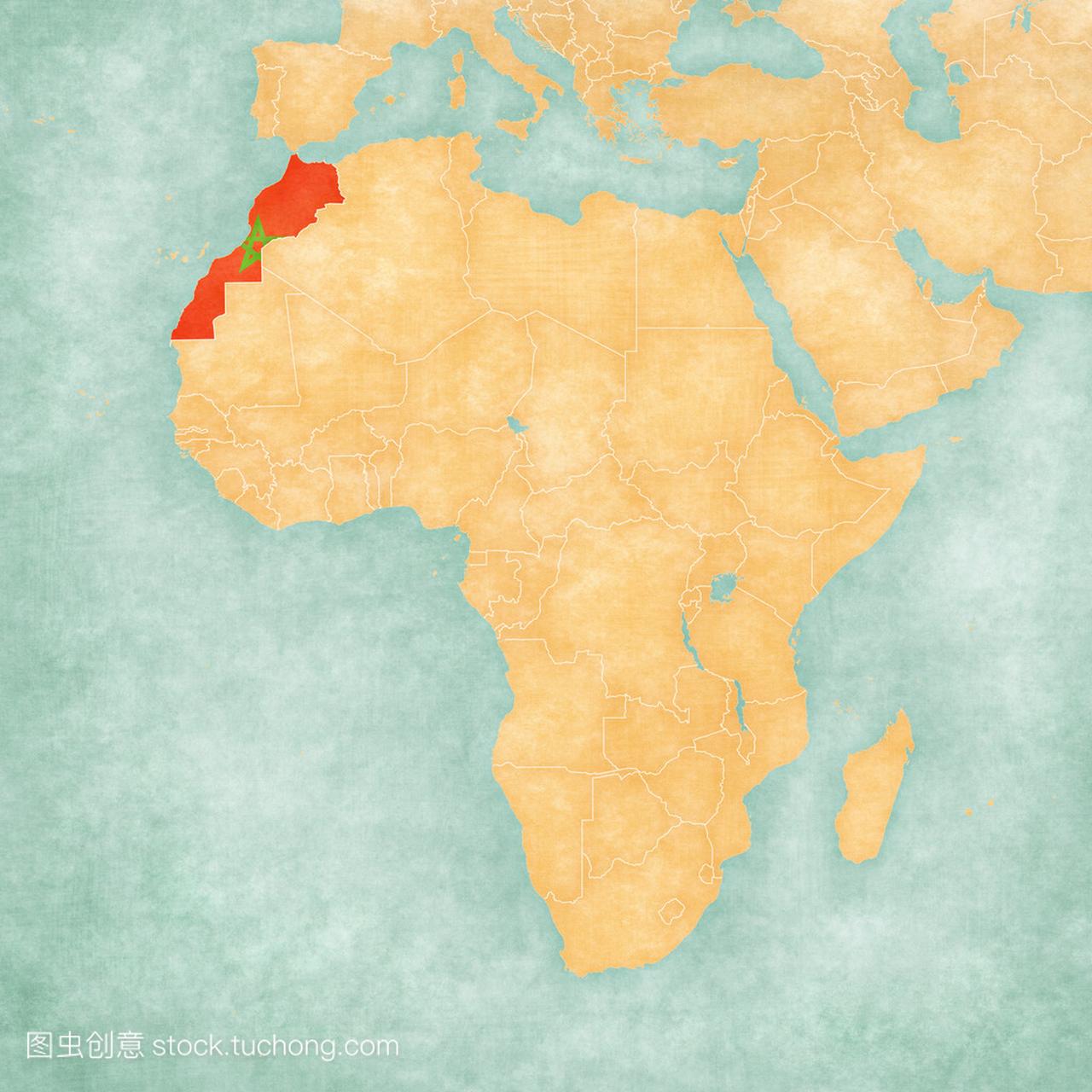 匹配的非洲-摩洛哥电子地图