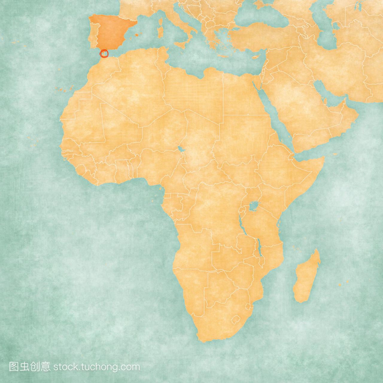 匹配的非洲-休达电子地图