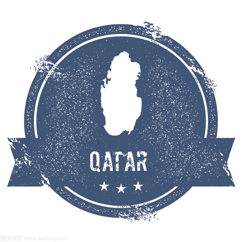 Qatar mark. Travel rubber stamp with the name