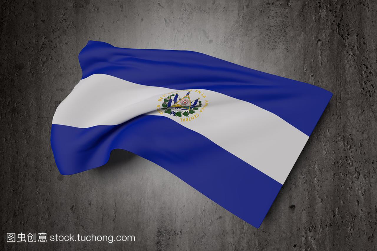 萨尔瓦多共和国国旗飘扬