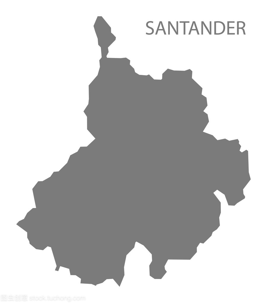 西班牙桑坦德银行哥伦比亚地图中灰色