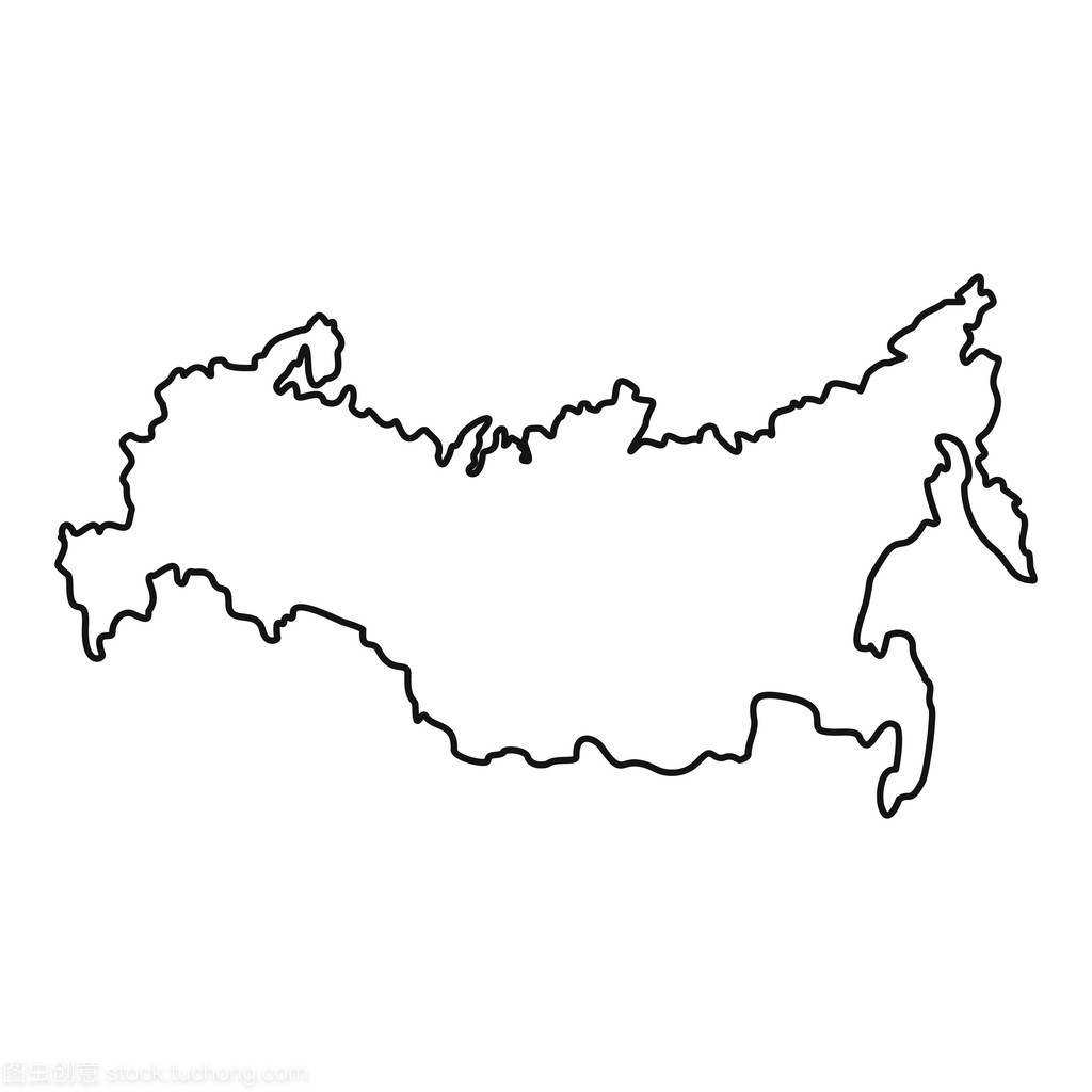 俄罗斯地图图标，大纲样式