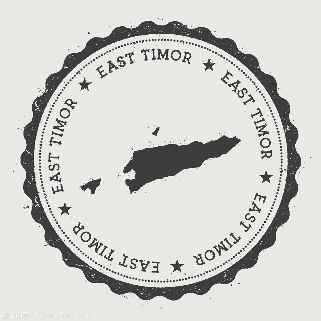 东帝汶时髦圆橡皮戳与国家地图