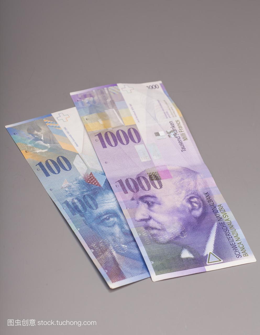 瑞士法郎,瑞士的货币上灰色孤立