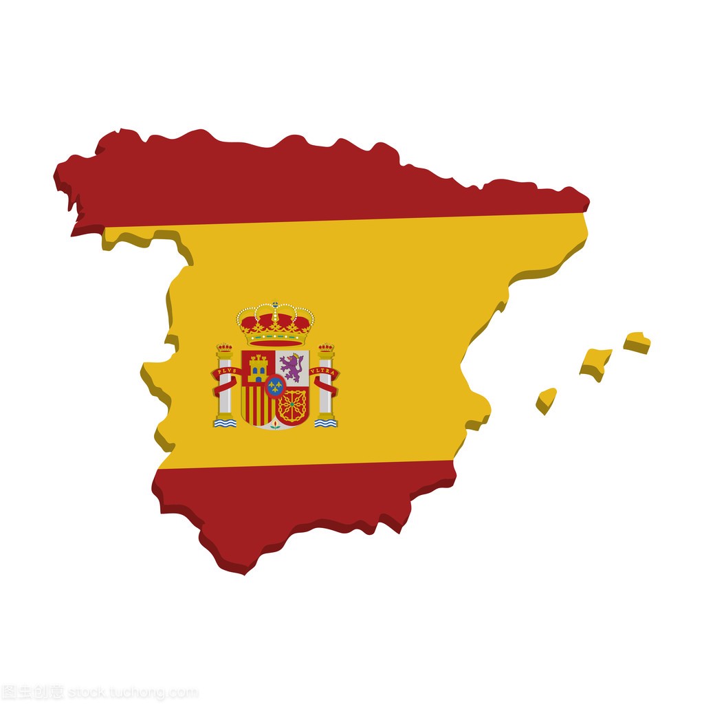 西班牙地图地理隔离的图标