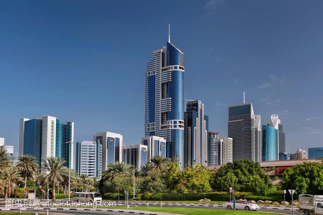 摩天大楼在阿拉伯联合酋长国迪拜