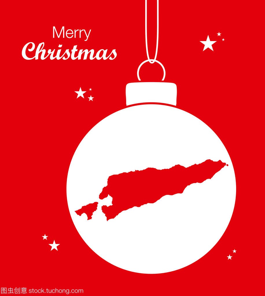 快乐圣诞插画主题与东帝汶地图