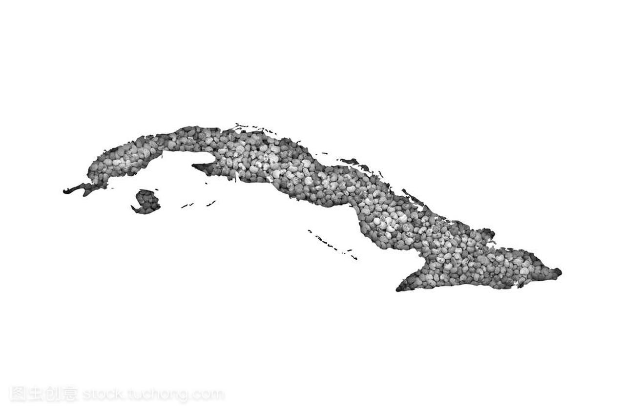 罂粟种子上的古巴地图