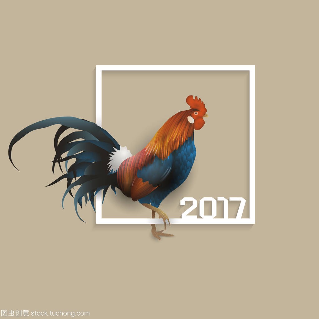 公鸡-2017年中国日历与纸架的象征
