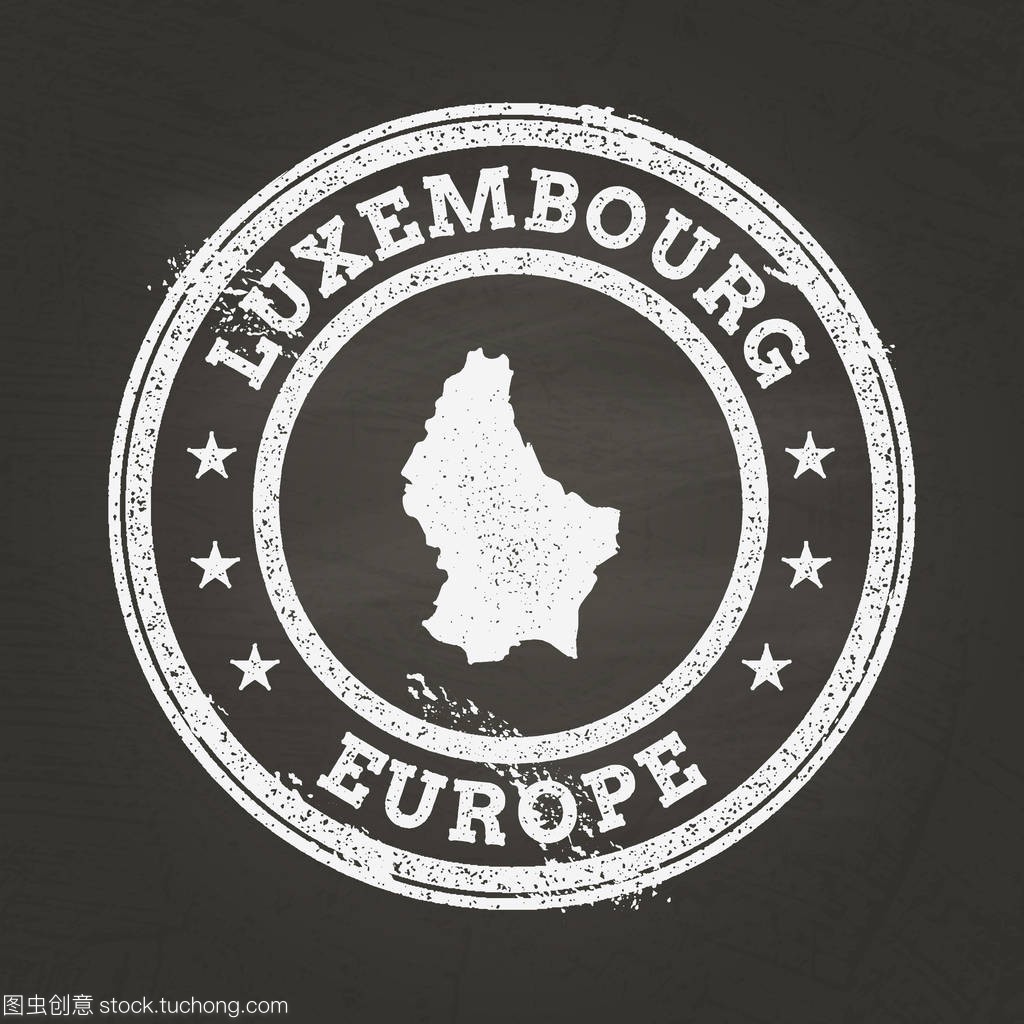 卢森堡大公国地图学校黑板上用白色粉笔纹理 