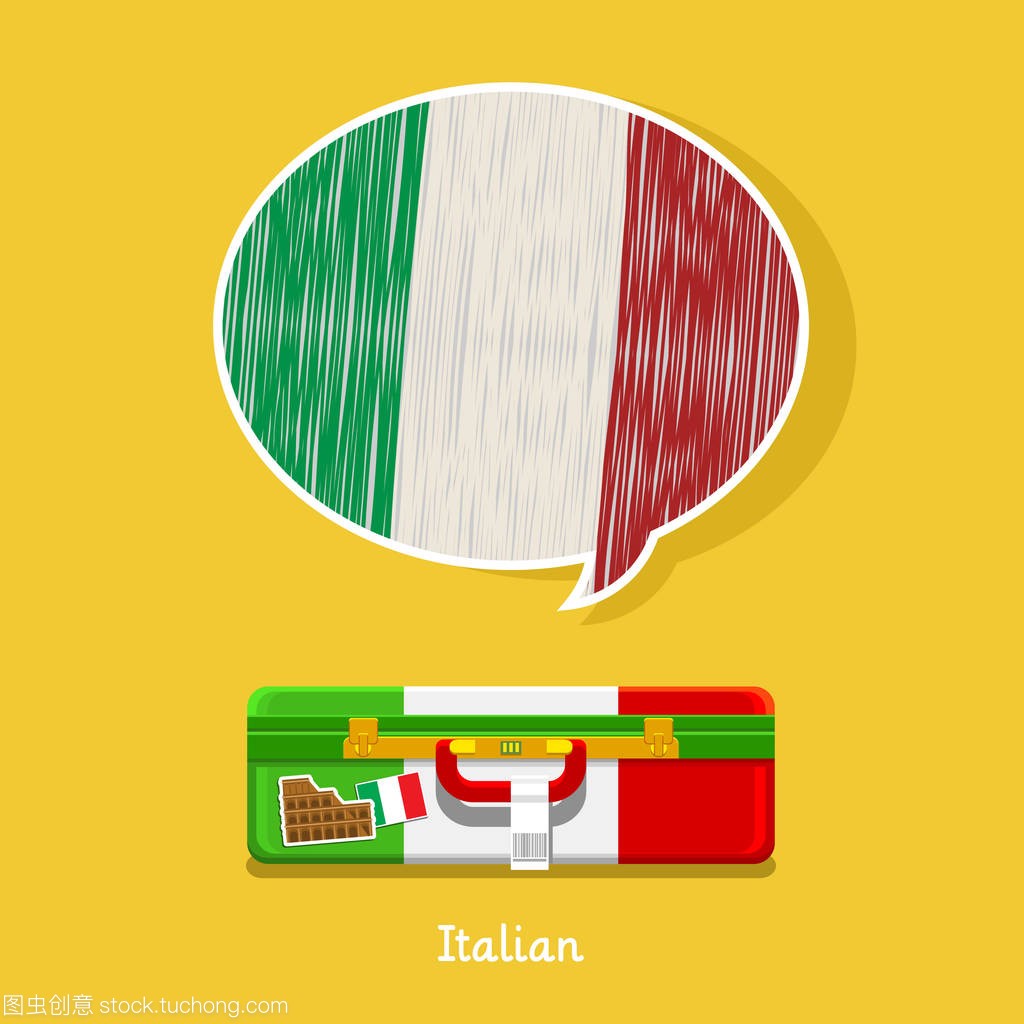 旅游或学习意大利语的概念