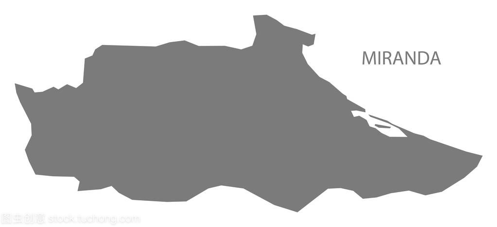 米兰达委内瑞拉地图灰色