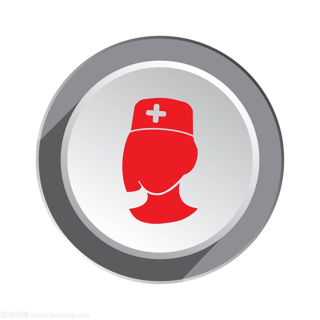 医疗医院护士,医生图标。女人的脸卡通、 帽子