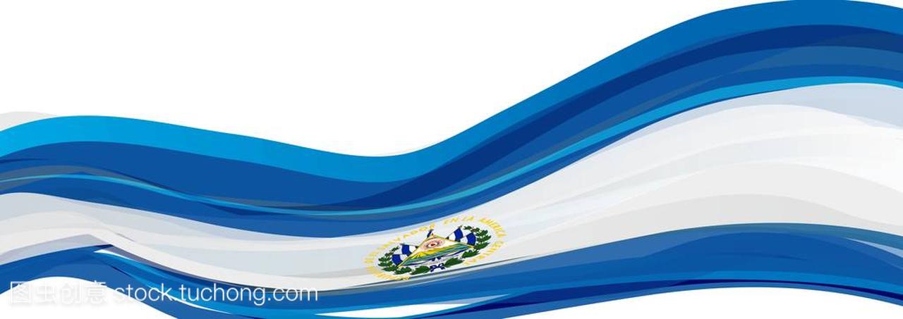 白色蓝色与萨尔瓦多共和国国旗徽章