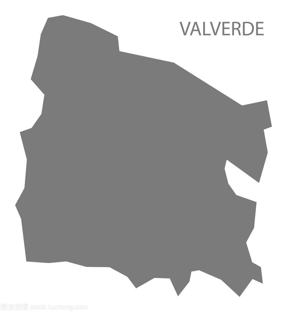 巴尔韦德多米尼加共和国地图灰色