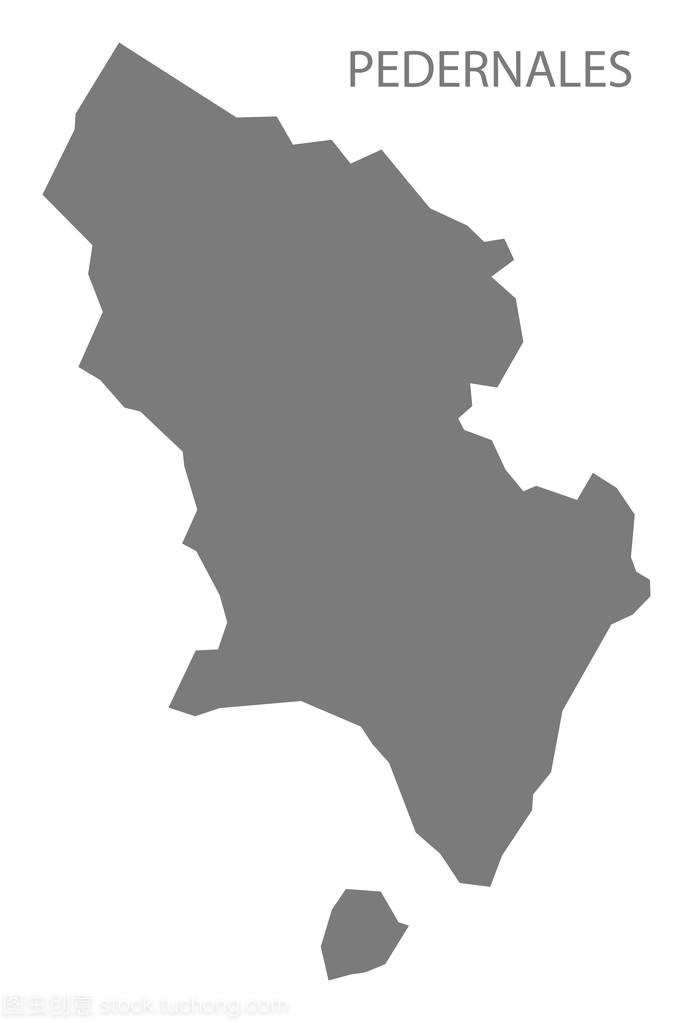 佩德纳莱斯多米尼加共和国地图灰色