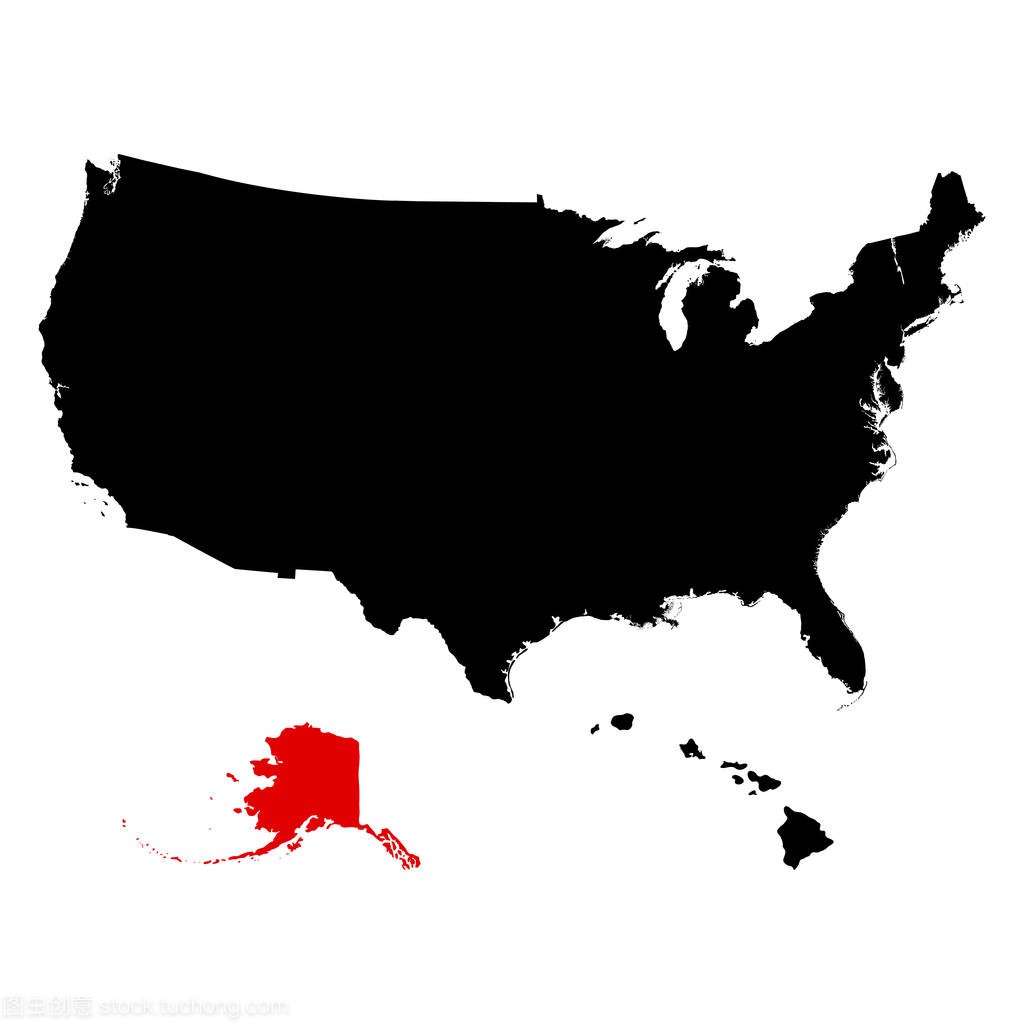 匹配的美国阿拉斯加州电子地图