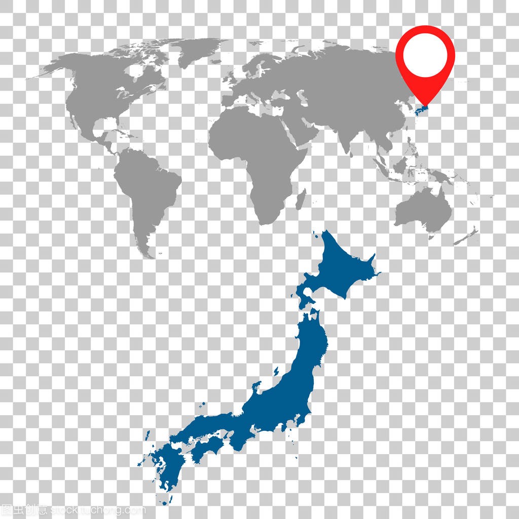 日本和世界地图导航集的详细的地图。平面矢量