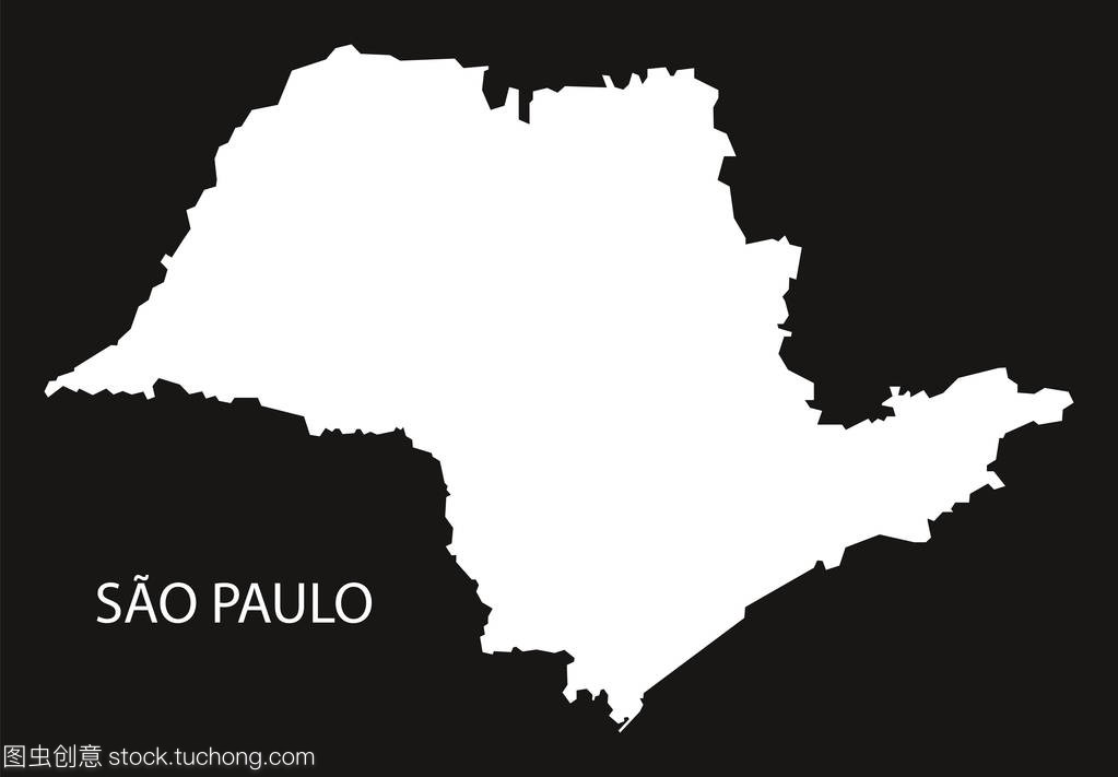 圣保罗巴西地图黑倒