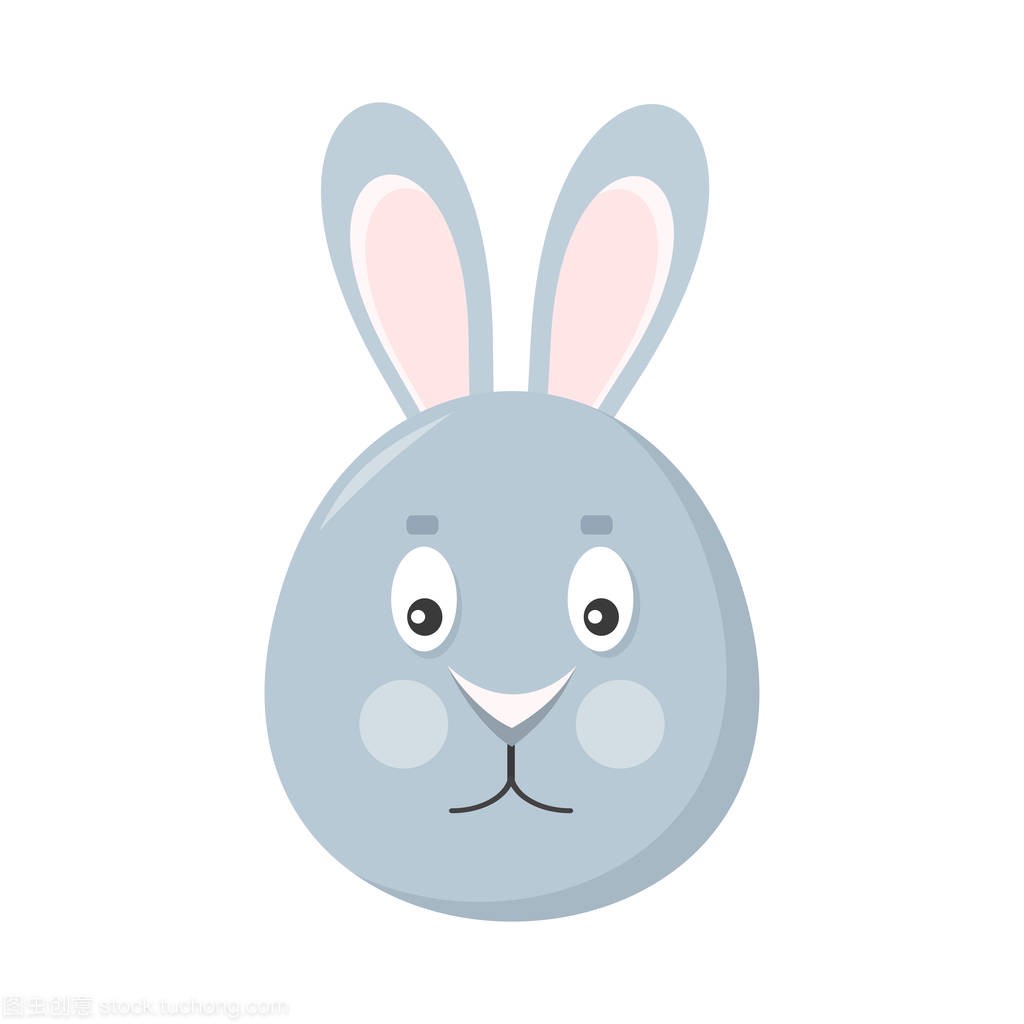 兔子面具上孤立的白色。野兔或灰色的兔子